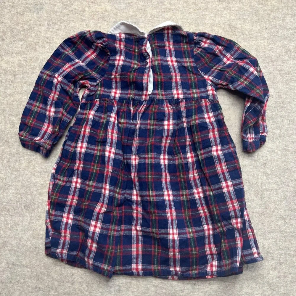 Carter's Plaid Dress Peter Pan Collar Long Sleeve 4T Peasant Classic Cottage - Picture 5 of 9